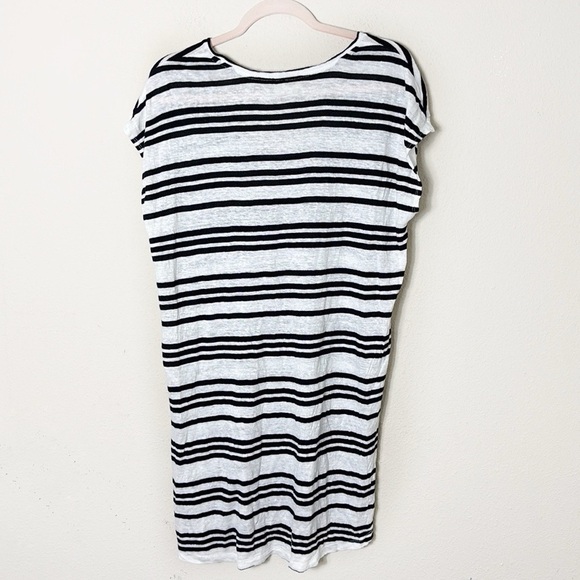 Alice & Olivia by Stacey Bendet Striped Jersey Knit Linen T-shirt Dress Sz small - Picture 3 of 10